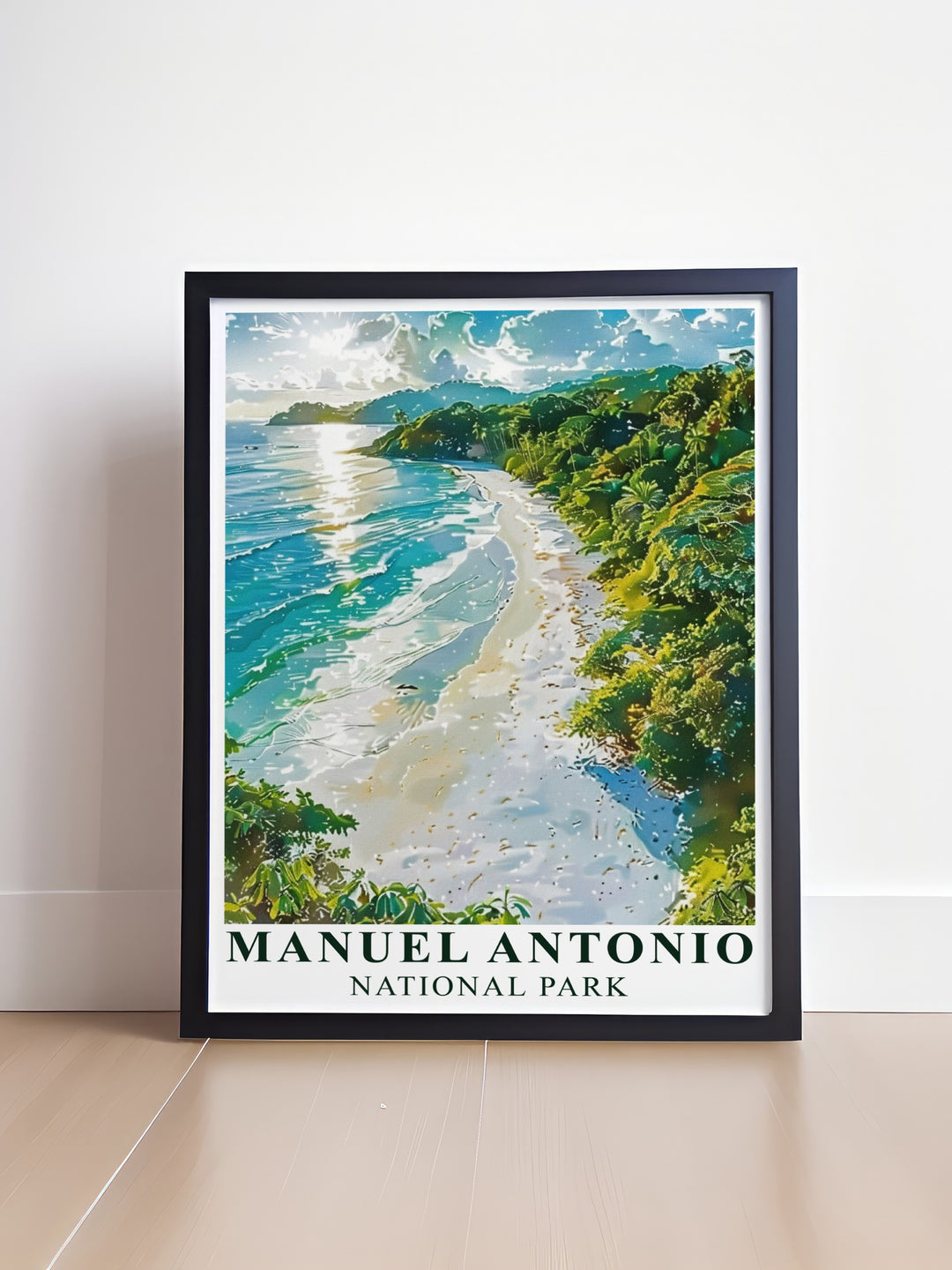 Manuel Antonio Park Poster showcasing Cathedral Point in vivid detail perfect for those who want to bring the tranquility of Costa Rica into their homes an ideal Costa Rica Travel Gift for anyone who loves nature and stunning Living Room Decor