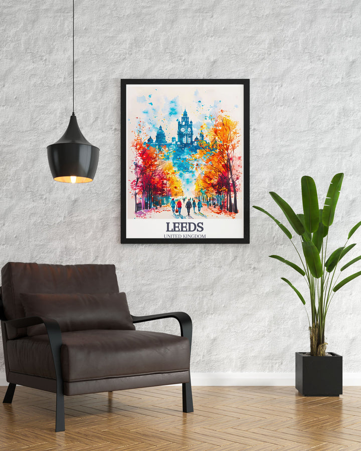 Captivating Leeds townhall and Leeds townhall clock print perfect for England travel gifts. This stunning artwork highlights the timeless beauty of Leeds and makes an excellent addition to any collection of England wall art.