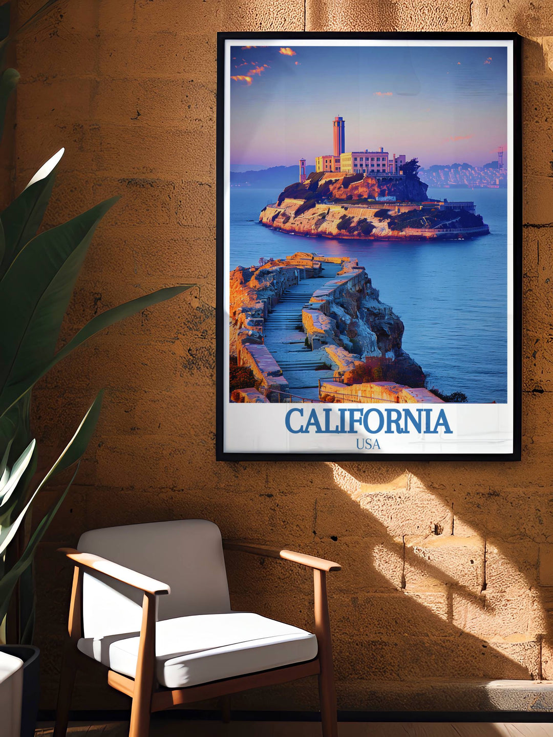 Death Valley National Park art featuring Badwater Basin and Alcatraz Island framed prints bringing iconic California USA landscapes to life ideal for stunning prints and living room decor