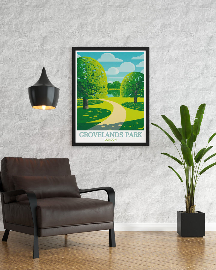 Bring the charm of Grovelands Park and Broomfield Park into your living room with these stunning framed prints. Ideal for collectors of London travel prints and vintage posters, these pieces offer a glimpse into North Londons peaceful landscapes.