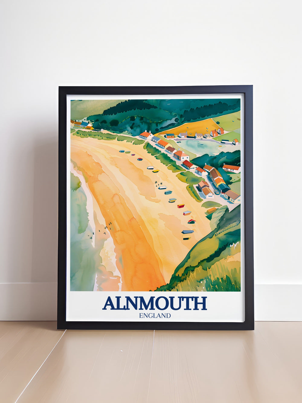 This Northumberland Coast travel print showcases the sweeping beauty of Alnmouth Beach and the surrounding coastline. Ideal for beach lovers, this print brings a sense of calm and coastal tranquility to any room. Perfect for those who want to celebrate the beauty of the North Sea in their home decor.