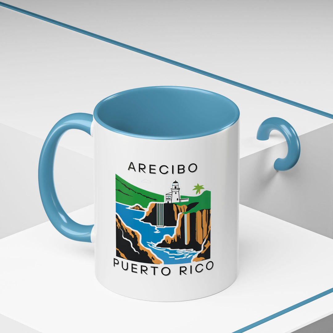 Bring home a piece of Arecibo Puerto Rico with this beautifully designed mug. Featuring detailed artwork of the Arecibo Observatory, it is a perfect souvenir for collectors and travelers. Dishwasher safe and practical for daily use.