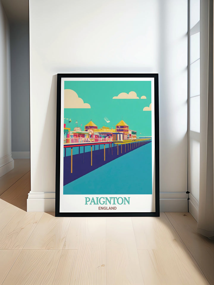 Highlighting the charm of Paignton Pier, this Paignton Artwork transports you to the Devon coast. The detailed print captures the iconic pier and surrounding natural beauty, making it a great piece for anyone who loves seaside destinations and picturesque views of the British coast.