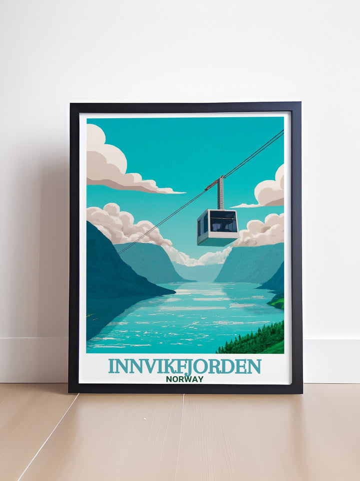 Scenic Loen Skylift artwork capturing the peaceful fjord and stunning beauty of Norway nature ideal for home decor or gifts