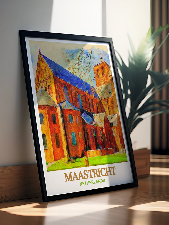 Basilica of Saint Servatius Decor from Maastricht, Netherlands, a stunning wall print that captures the architectural beauty of this Romanesque masterpiece. This Netherlands Home Decor is perfect for art lovers and travelers alike, offering a vivid portrayal of one of the Netherlands most cherished landmarks. The high quality print ensures that the colors remain vibrant for years to come