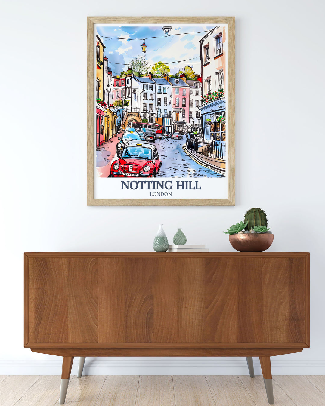 This Notting Hill Wall Print features Londons iconic Portobello Road and Talbot Road, offering a stylish way to celebrate the beauty of this beloved neighborhood. Ideal for home décor or as a meaningful gift for anyone who loves travel art.