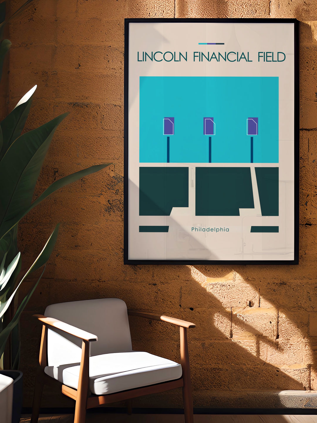 Lincoln Financial Field framed prints offering a sleek and elegant addition to any home. This football artwork is perfect for Philadelphia Eagles fans and makes a thoughtful gift for him her or any football lover.