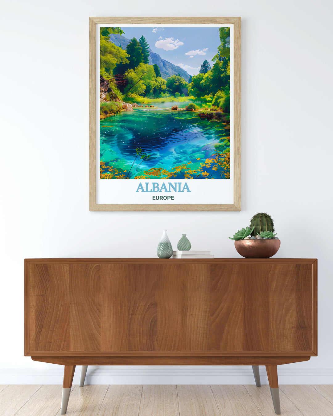 Detailed Albania Poster featuring Syri i Kalters pristine landscapes and natural charm ideal for stylish home decor or as a thoughtful gift capturing the essence of Albanias breathtaking scenery and making a memorable addition to any room