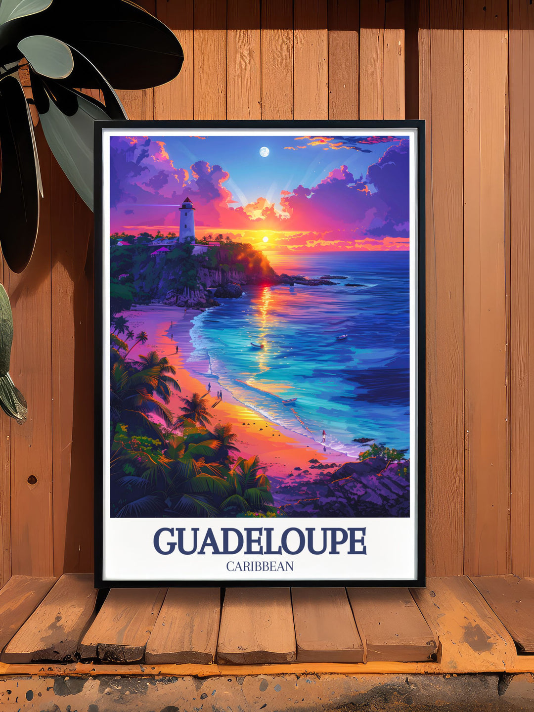 Showcasing the cultural and historical landmarks of Guadeloupe, this travel poster offers a glimpse into the islands rich heritage. Ideal for history enthusiasts, this artwork brings a piece of the Caribbeans past into your home.