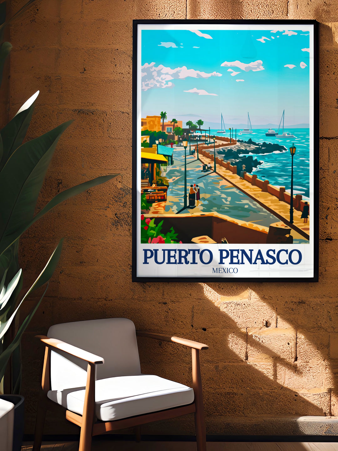 Elevate your home decor with this beautiful Puerto Peñasco canvas art, depicting the towns Malecon and the shimmering Sea of Cortez. Whether as a gift or a keepsake, this piece of art brings a peaceful yet vibrant coastal vibe into your living space.