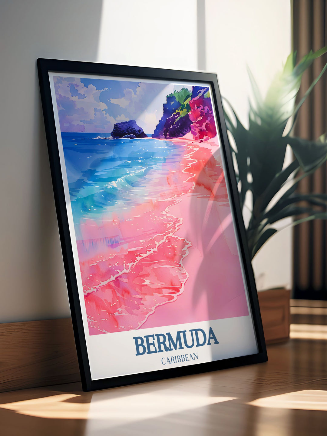 High quality Bermuda painting of Horseshoe Bay Beach and Warwick Long Bay, capturing the stunning coastal scenery and tranquil waters of this beautiful island. Ideal for art lovers who appreciate both nature and travel.
