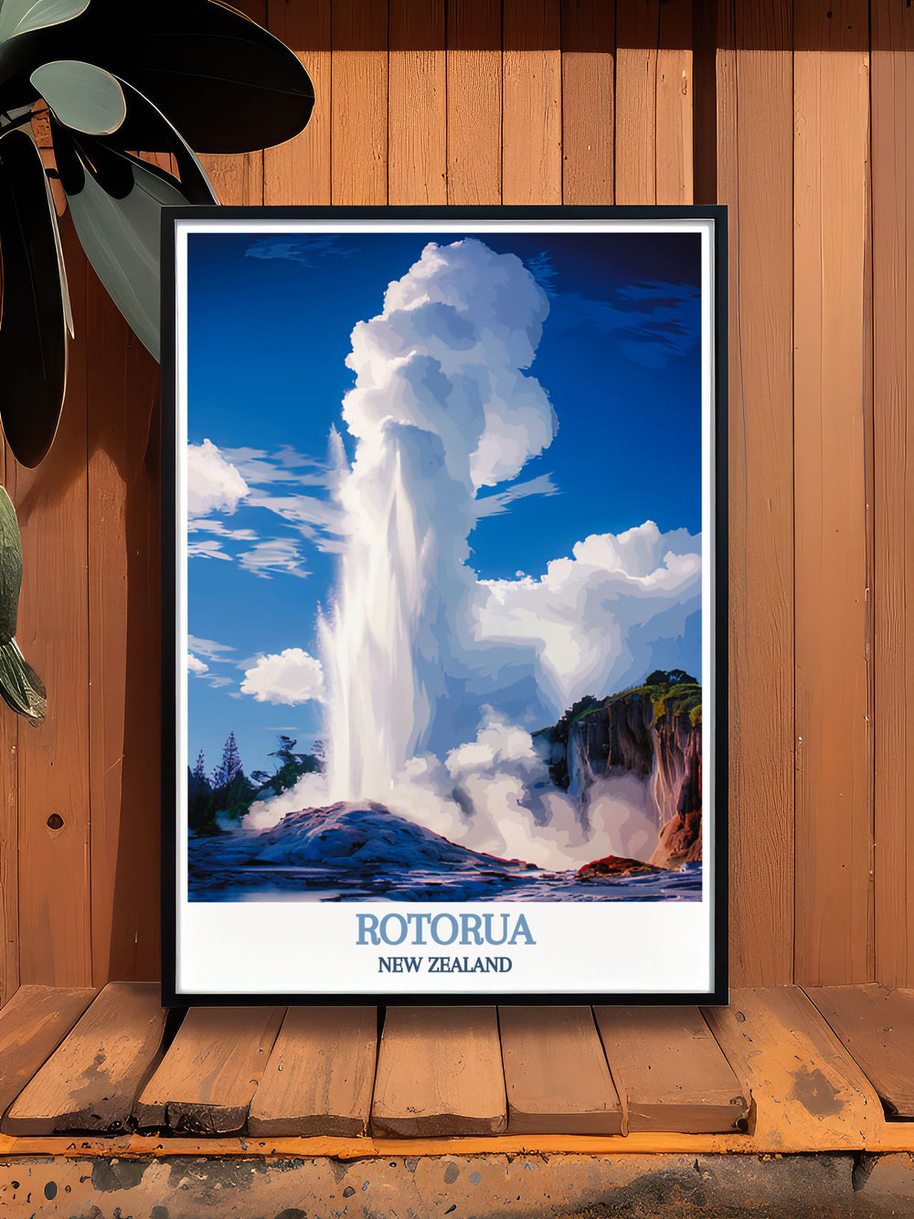 Beautiful Te Puia prints showcasing the breathtaking geothermal scenery and cultural richness of Rotorua New Zealand. This artwork is perfect for nature and culture lovers and makes a thoughtful gift for any occasion. Enhance your space with this exquisite Te Puia wall art.
