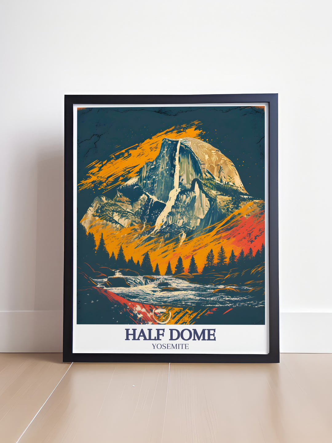 Featuring the towering cliffs of Half Dome and the cascading waters of Yosemite Falls, this Yosemite National Park wall art adds an element of natures grandeur to your decor. A wonderful gift for outdoor enthusiasts and national park lovers alike.