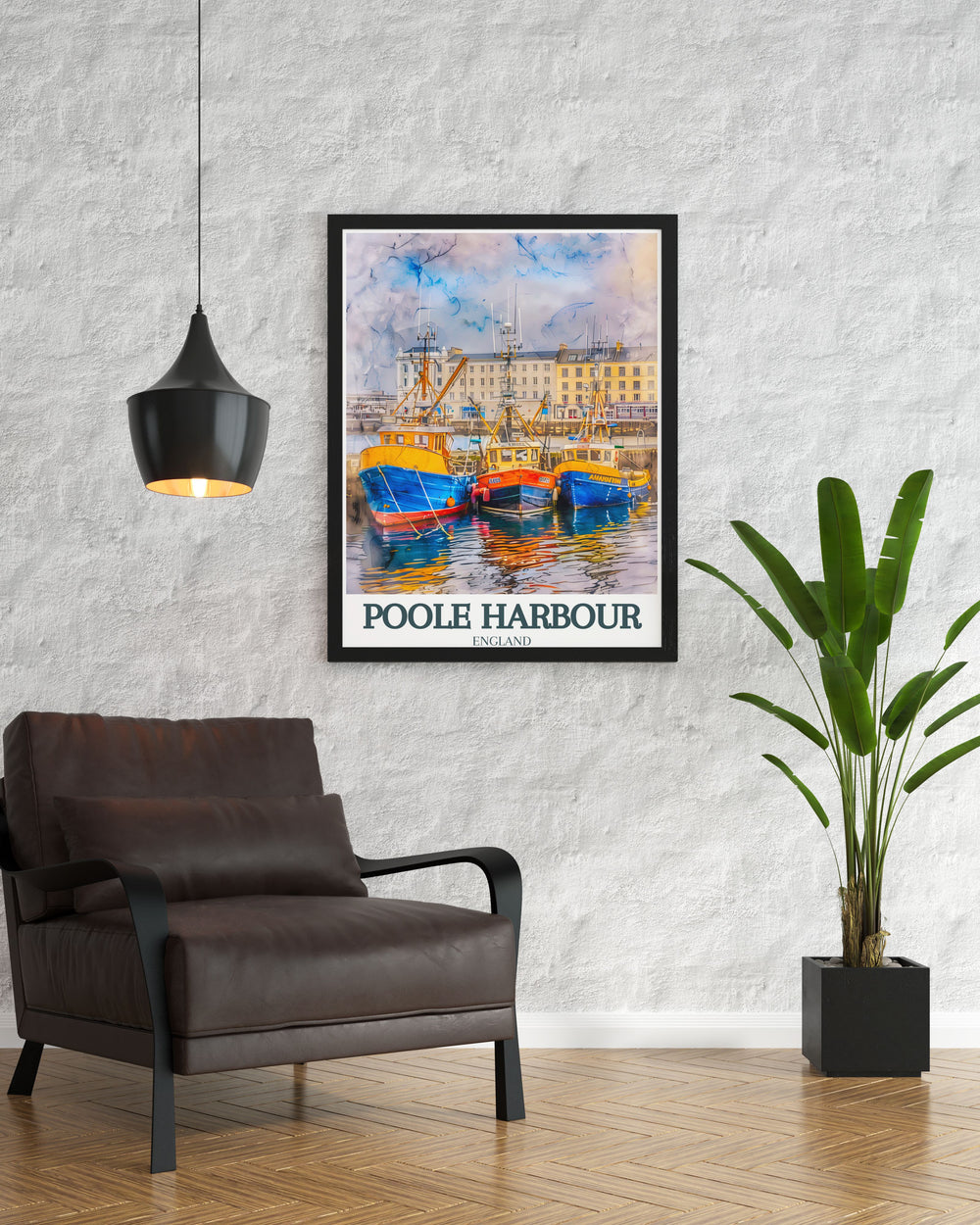Beautiful England art print of Poole Harbour and Borough of Poole Holes Bay capturing the tranquil beauty of this iconic location a perfect addition to any wall decor or as a thoughtful travel gift for loved ones