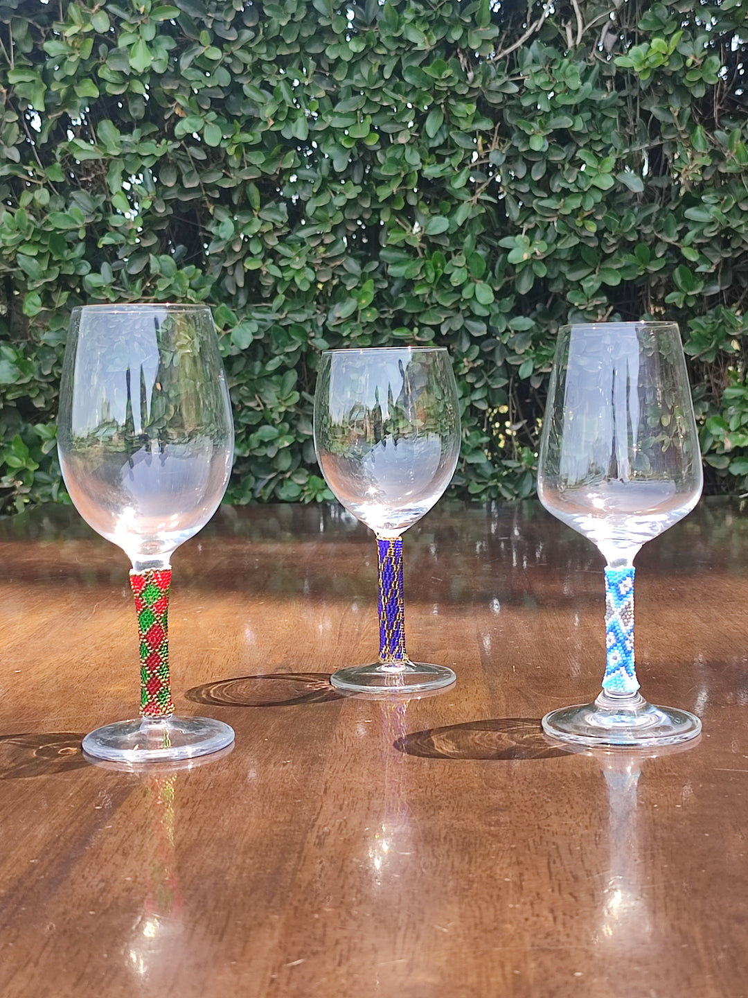 Beaded Wine Glasses Set | Handmade Stemware | Custom Pattern & Colors | Wedding Gift | Housewarming | Bar Decor | Unique Glassware