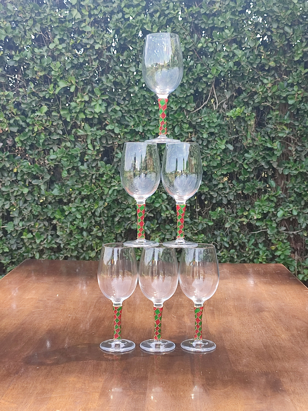 Beaded Wine Glasses Set | Handmade Stemware | Custom Pattern & Colors | Wedding Gift | Housewarming | Bar Decor | Unique Glassware