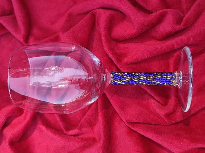 Beaded Wine Glasses Set | Handmade Stemware | Custom Pattern & Colors | Wedding Gift | Housewarming | Bar Decor | Unique Glassware