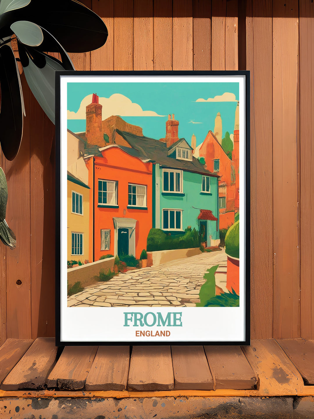 A beautifully crafted Frome poster print highlighting the charm of one of Englands most enchanting towns. Perfect for those who love British culture, this print makes a wonderful piece of wall art for any home, offering a touch of English countryside elegance.