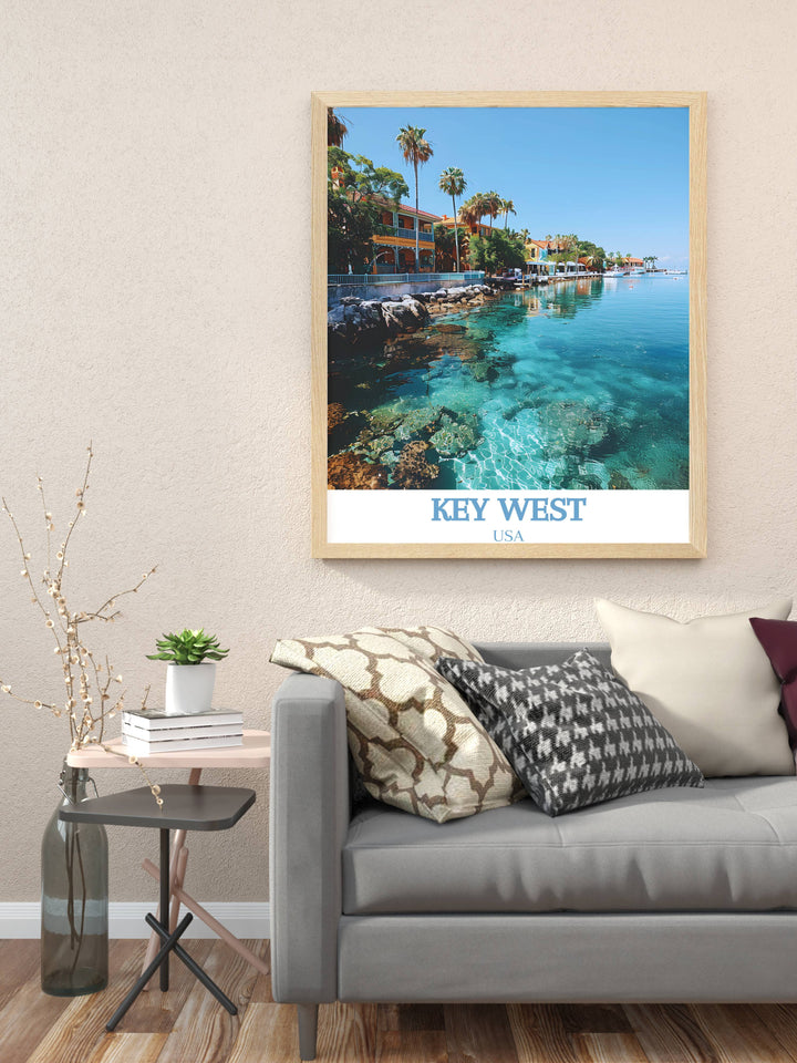 Vibrant Florida Wall Art depicting the Key West Historic Seaport a wonderful addition to your collection of Florida Decor and Travel Art.