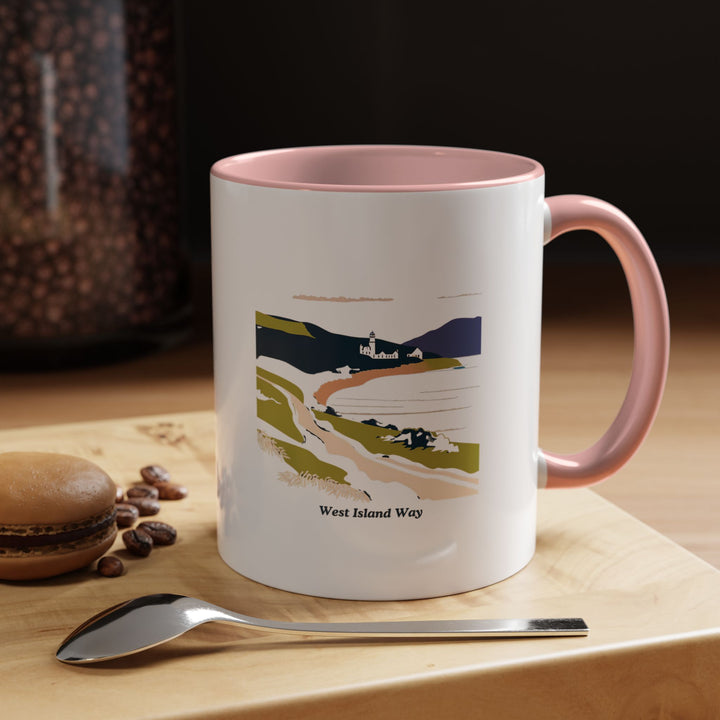 This West Island Way mug brings the beauty of the hiking trail into your home. Ideal for coffee and tea lovers, it is a perfect gift for outdoor enthusiasts. Its durable design makes it great for everyday use, and it is dishwasher safe.