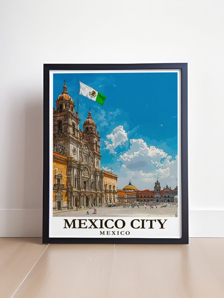 Enhance your home decor with our Zocalo Mexico City Poster capturing the lively atmosphere and beauty of this iconic site making it a thoughtful gift for birthdays anniversaries and special occasions