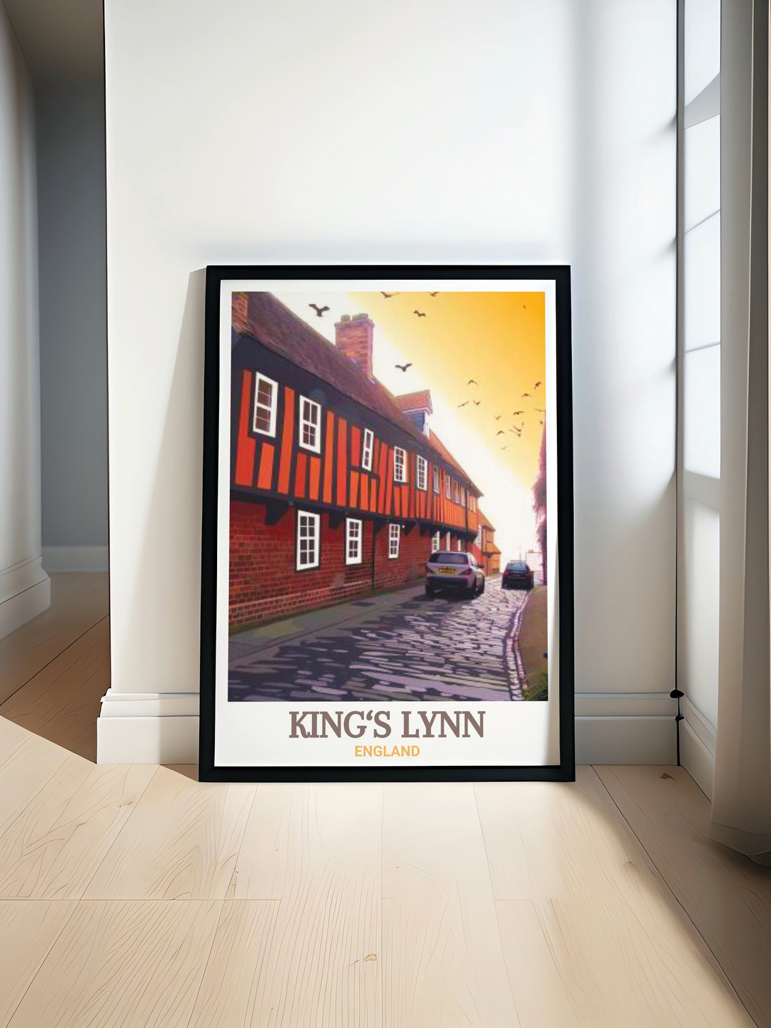 Discover the charm of Kings Lynn with this poster print featuring The Hanseatic Warehouse, one of Englands key historic landmarks. This travel print is a perfect addition to any home or office, capturing the essence of Englands rich history and maritime heritage.