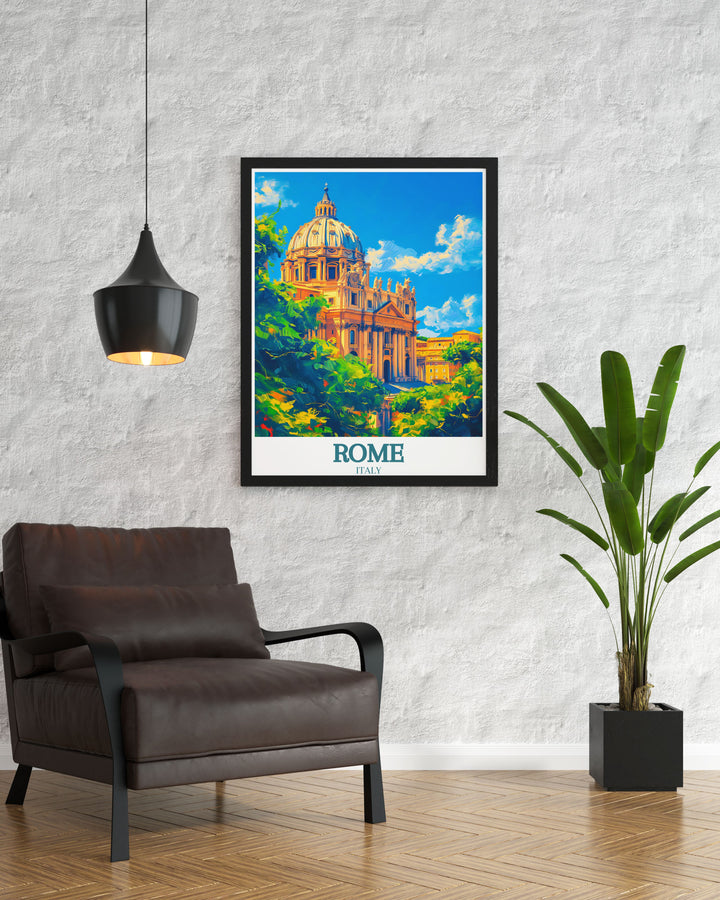 Exquisite Rome matted art print featuring detailed images of St Basilica Vatican City perfect for travel lovers and history enthusiasts ideal for decorating your home or giving as a thoughtful gift for special occasions.