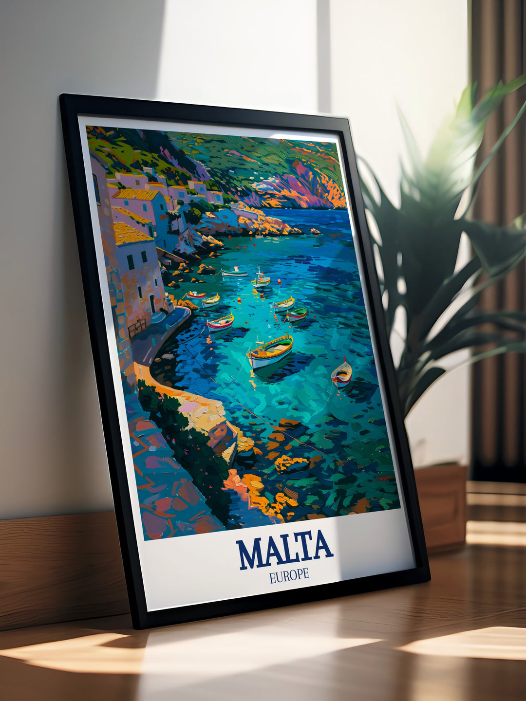 Elegant Malta decor featuring the Mediterranean Sea and Maltese Coast perfect for modern prints and framed prints adding a touch of sophistication to your wall decor with the enchanting beauty of Malta