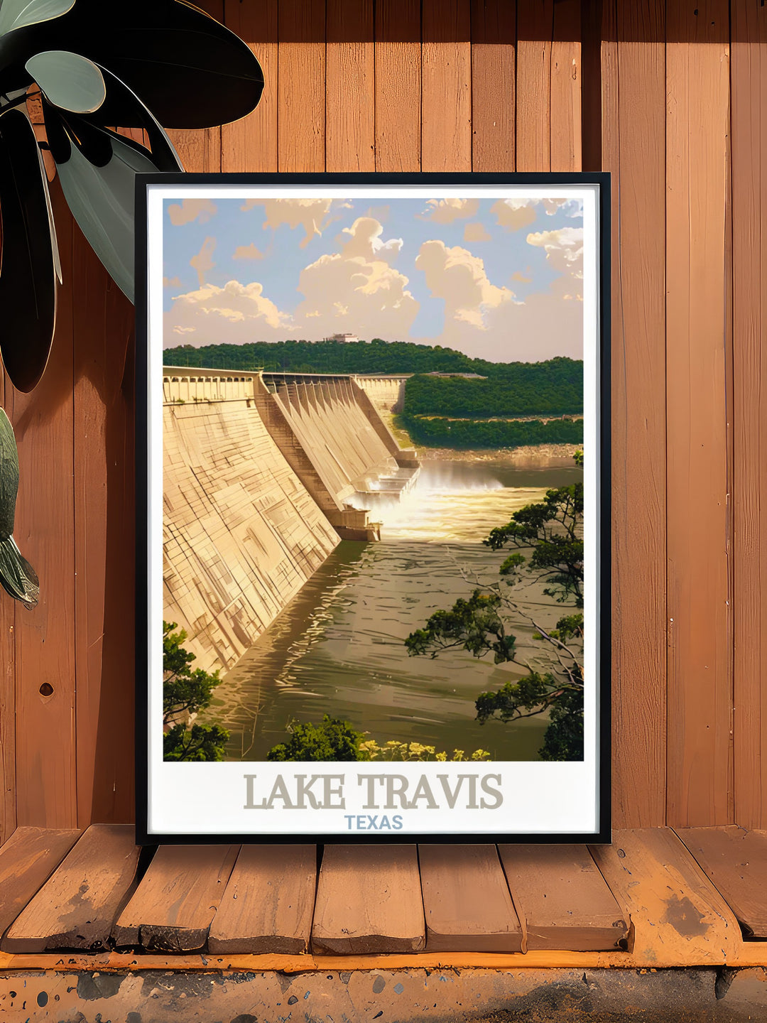 Bring the iconic Mansfield Dam and Lake Travis into your home with this stunning travel print. Perfect for Texas art lovers, this print highlights the architectural beauty of the dam, creating a striking visual experience.