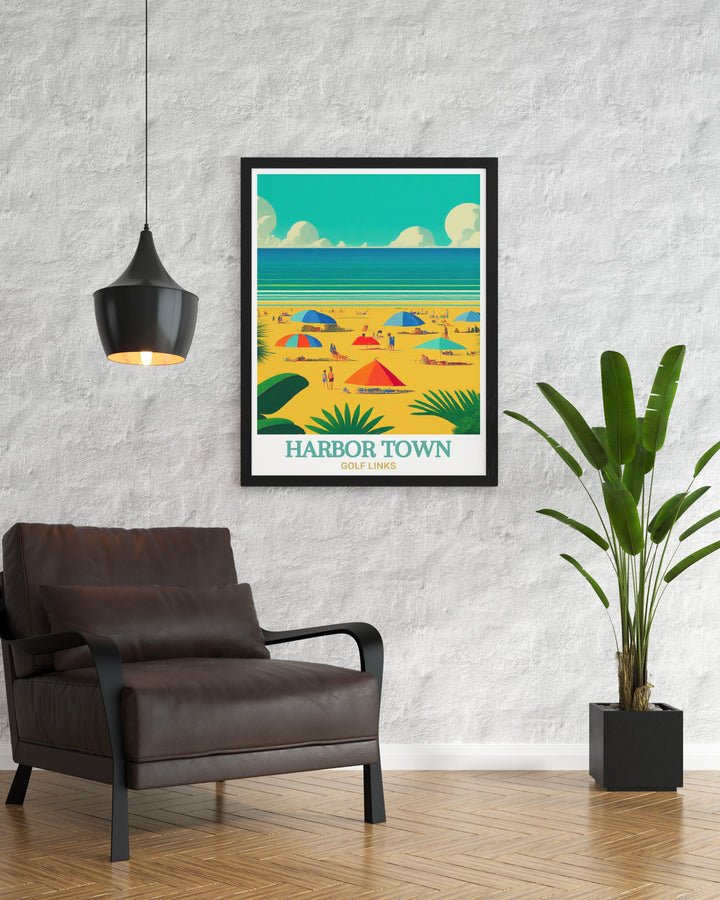 Harbor Town poster prints providing a slice of coastal beauty ideal for adorning walls with elegant and sophisticated artwork.