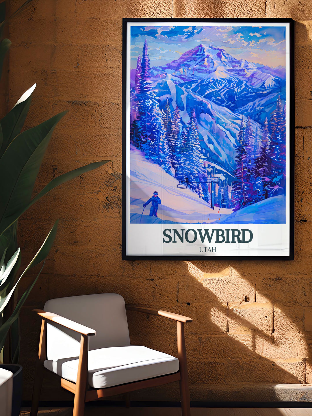 Little Cottonwood Canyon and Mineral Basin elegant home decor print presenting the stunning snowy scenery of Park City Utah.