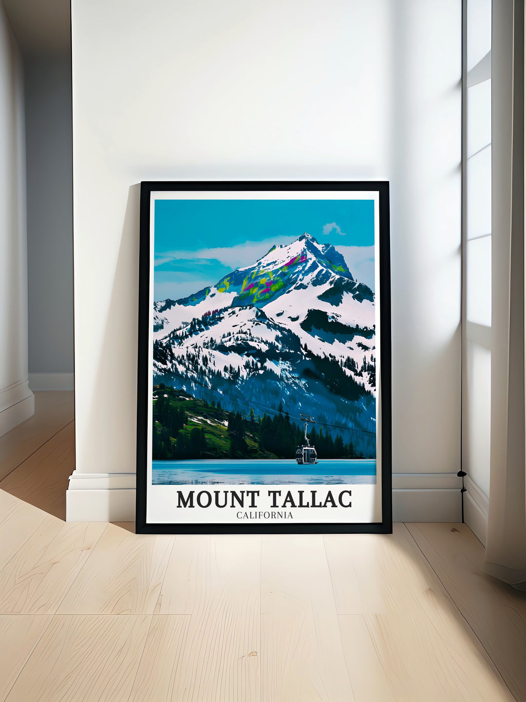 Perfect for outdoor enthusiasts, this Mount Tallac poster features the majestic peak towering over Lake Tahoe, offering a beautiful reminder of Californias alpine splendor.