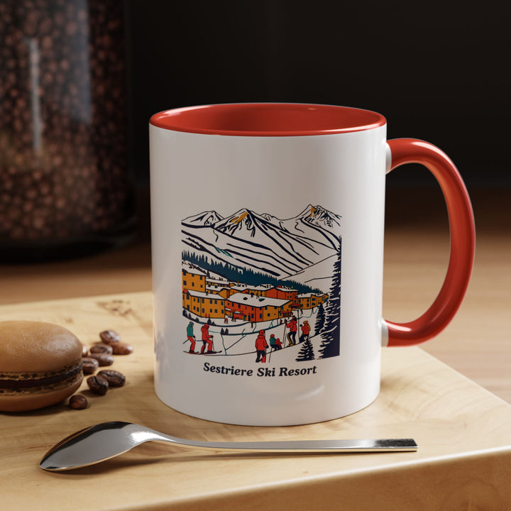 The Sestriere Ski Resort Mug is a premium ceramic piece featuring bold artwork inspired by Sestriere’s iconic ski landscapes. Dishwasher safe and durable, it is perfect for coffee or tea lovers and makes a meaningful gift.