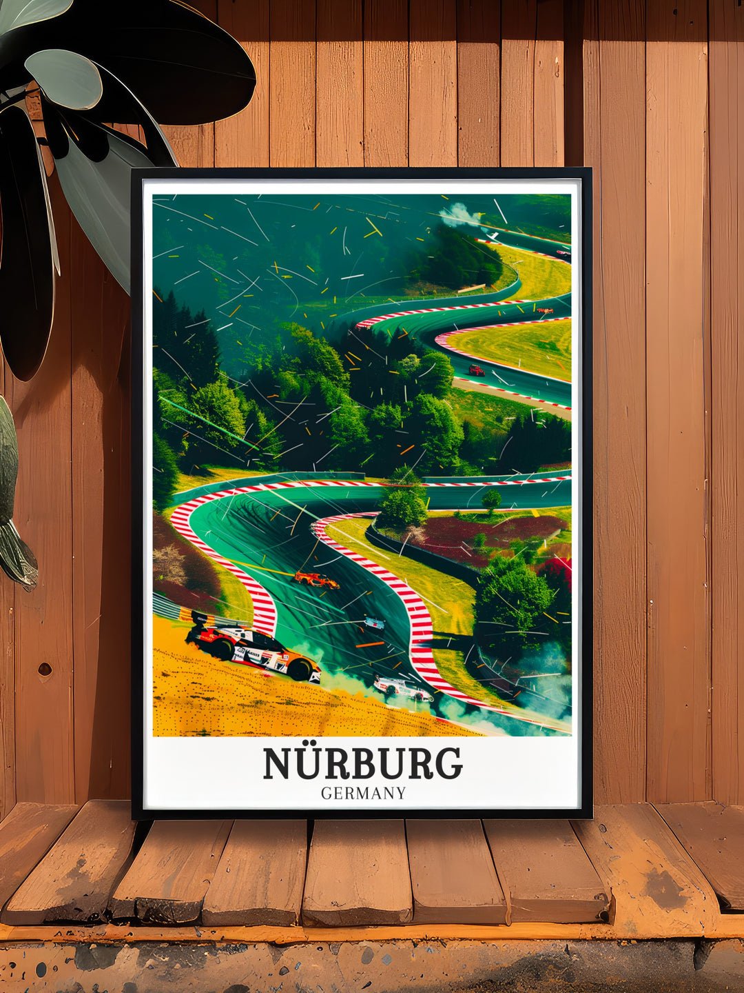 Experience the thrill of Nürburgs iconic Nürburgring and Nordschleife with this poster print, perfect for motorsport lovers and fans of German racing culture. The design captures the legendary curves of the Nordschleife, surrounded by the natural beauty of the Eifel mountains.