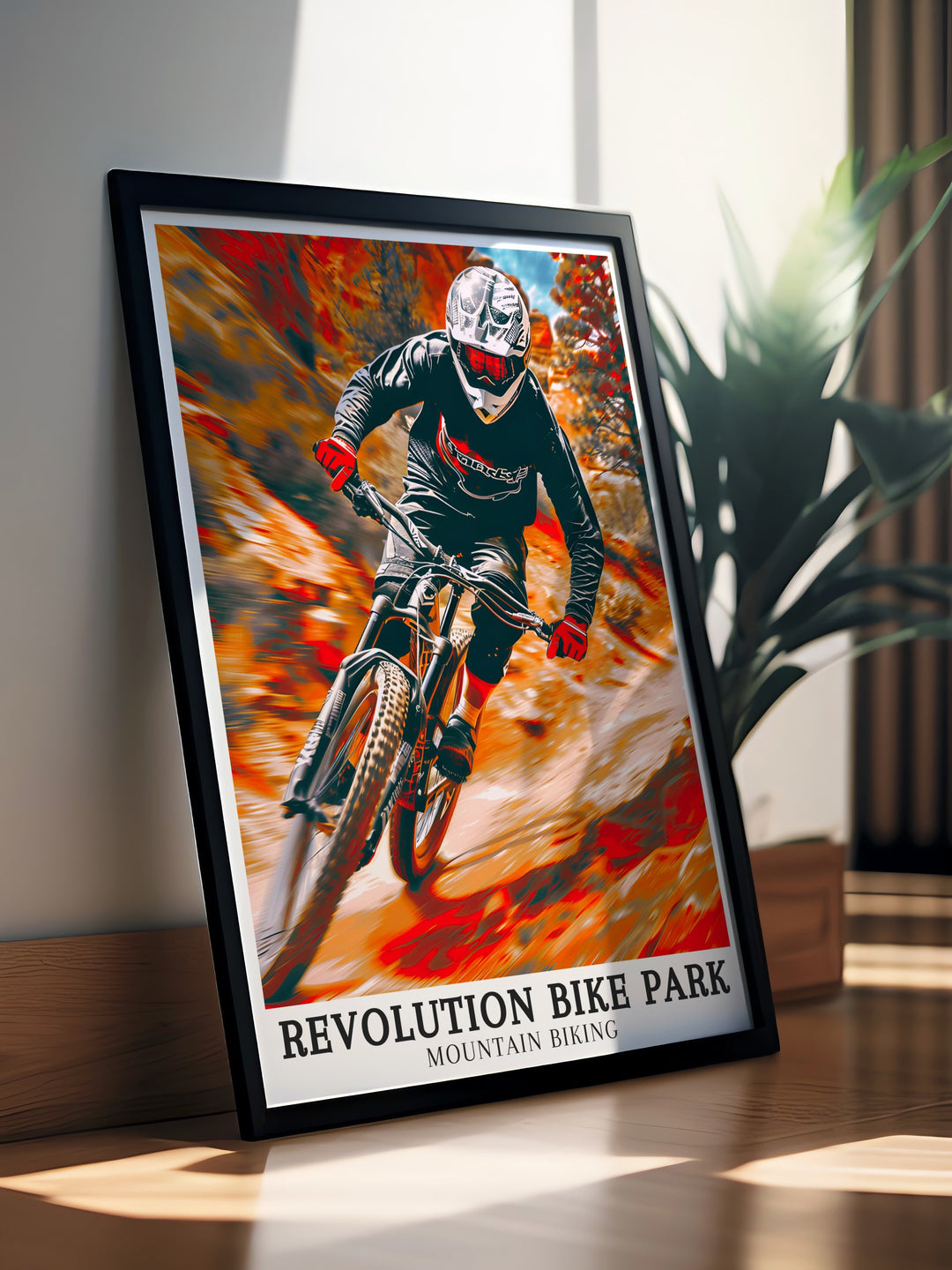 Revolution Bike Park posters. Highlighting the thrilling trails and breathtaking scenery of Wales, these vintage style posters add a retro touch to your home decor. Perfect for mountain biking fans.