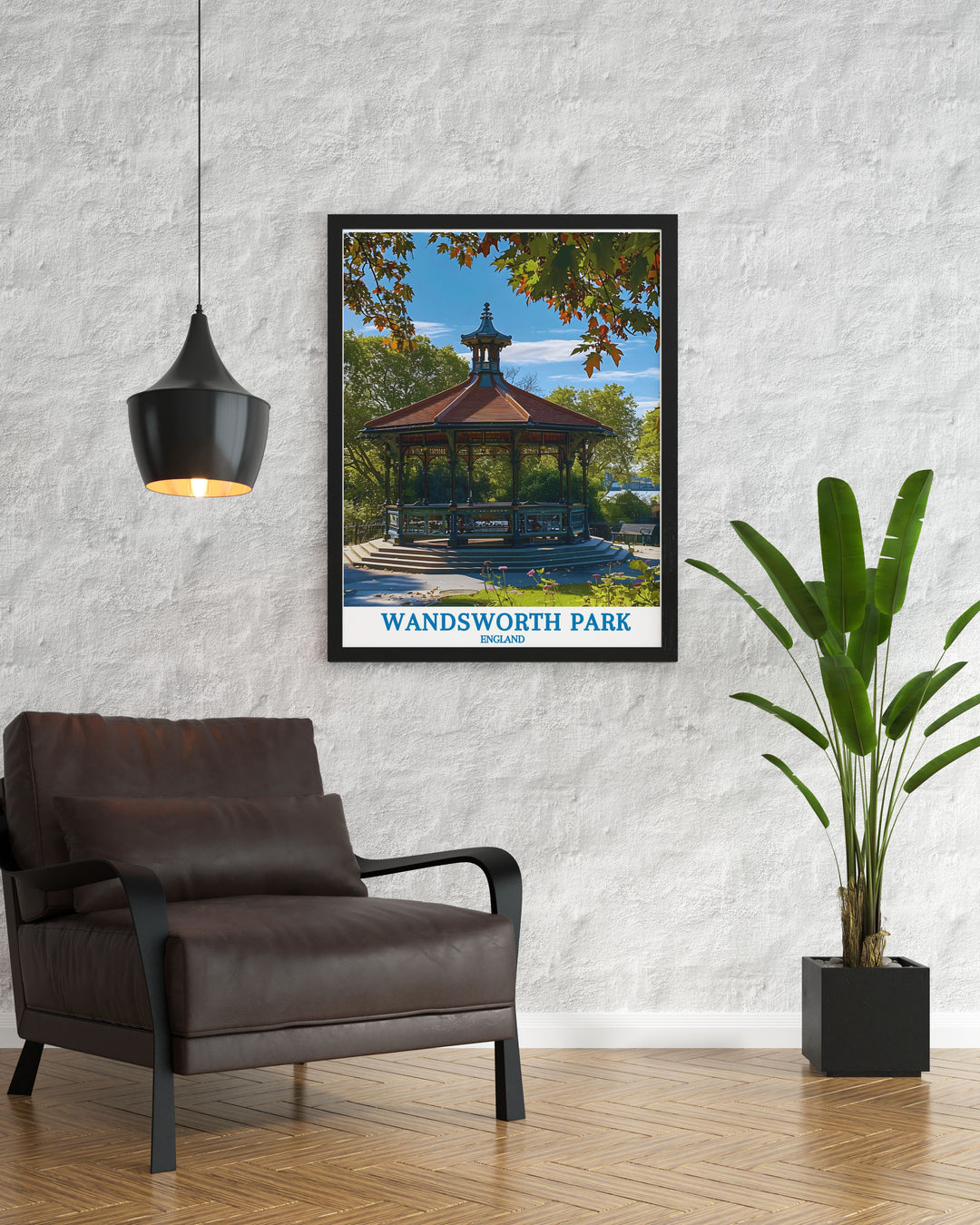 This fine art print captures the peaceful ambiance of Wandsworth Park, showcasing its wide open spaces and mature trees. Ideal for adding a touch of Londons natural beauty and historical depth to your home or office decor, it celebrates the parks role as a cherished green space for over a century, offering a serene retreat in the city.