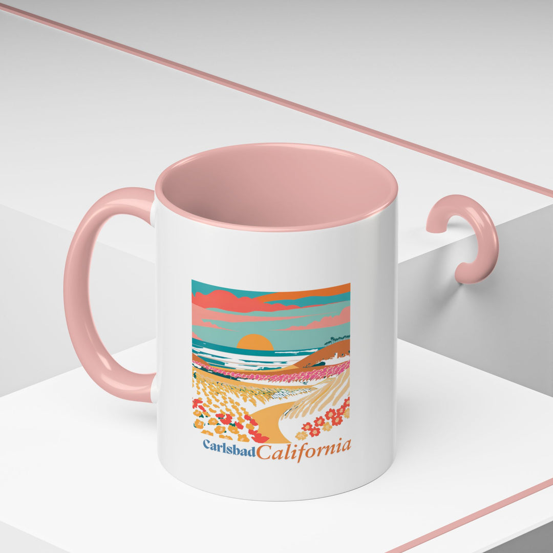 Enjoy the charm of Carlsbad every day with this ceramic mug showcasing stunning designs inspired by the city. Dishwasher-safe and practical, it is perfect for coffee or tea lovers and makes a meaningful gift for travelers and collectors