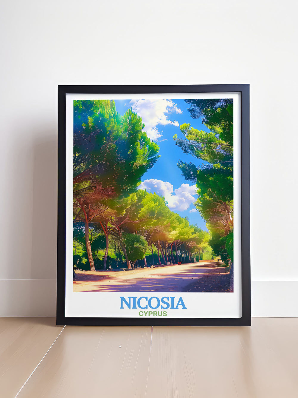 Featuring Nicosia and Athalassa National Forest Park, this travel poster is perfect for lovers of Cyprus wall art. The canvas print offers a unique combination of cityscape and natural beauty, making it an ideal gift for anyone who has visited or dreams of visiting Nicosia.