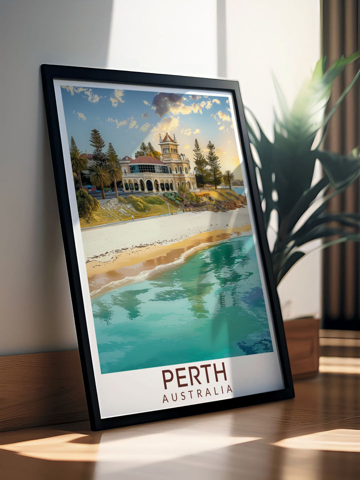 Transform your home with Cottesloe Beach modern decor featuring stunning prints that highlight the natural beauty of this popular Australian beach. Perfect for a modern and sophisticated look these pieces are a must have for any art lover