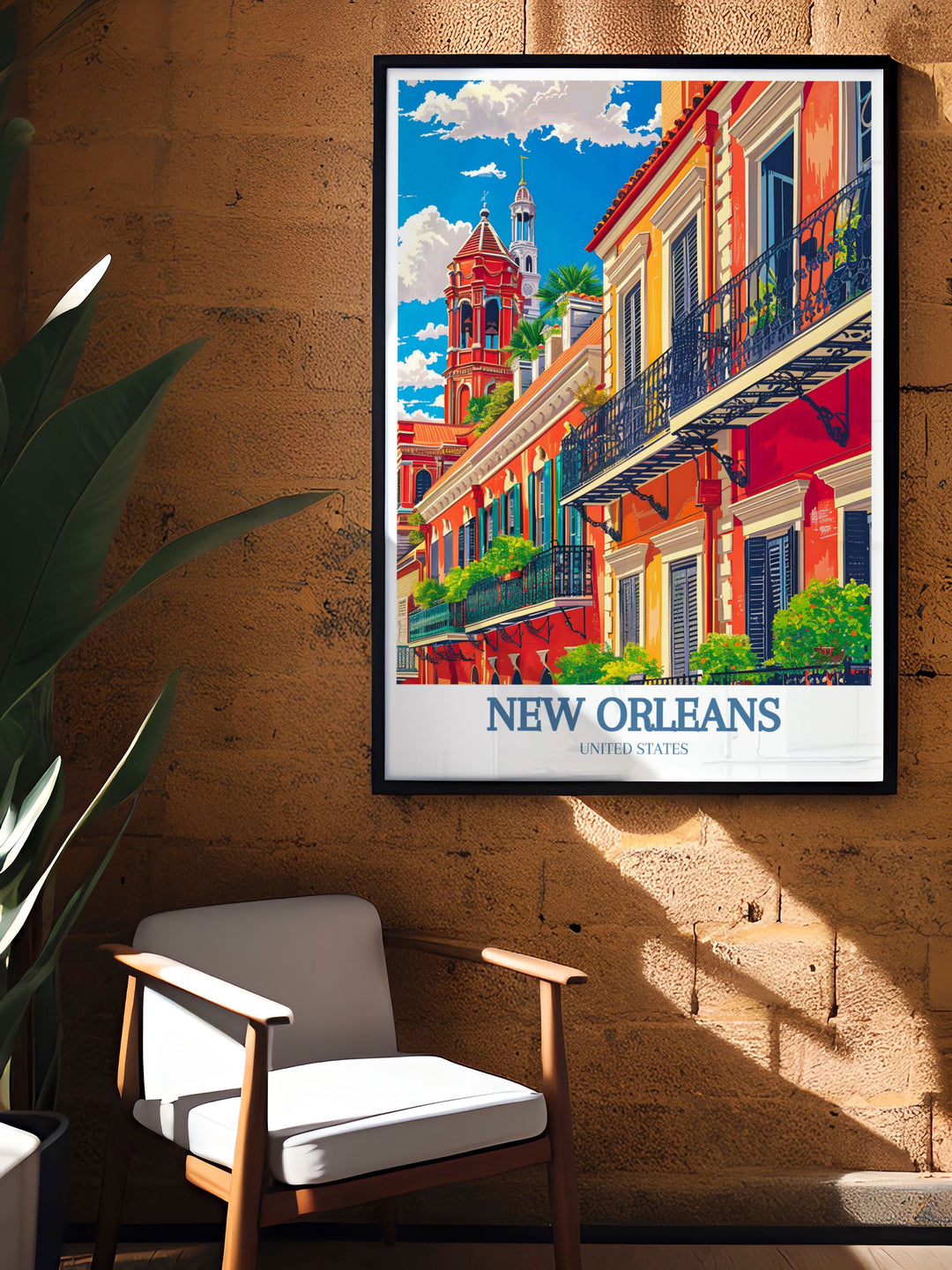 Captivating New Orleans artwork showing the French Quarter and the stunning St. Louis Cathedral for an impressive wall display