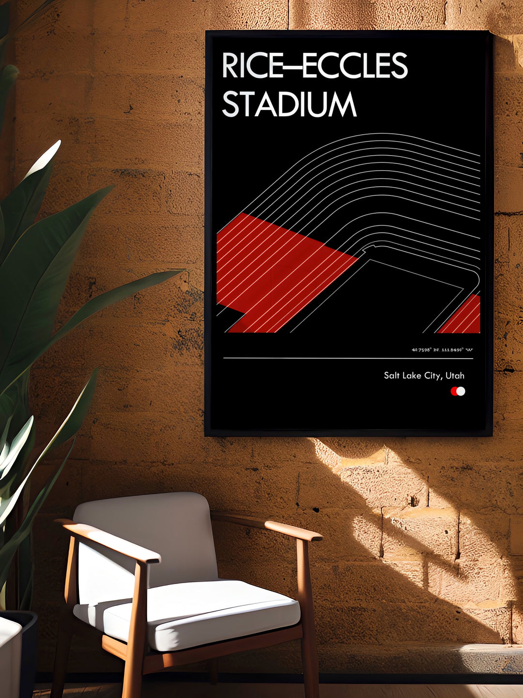 Enhance your living space with this Utes football print featuring a stunning portrayal of Rice Eccles Stadium perfect for any true fan