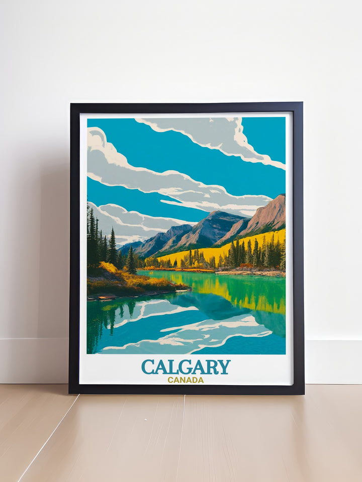 Enhance your home decor with a Fish Creek Provincial Park print showcasing the parks natural beauty. This Canada travel print adds a touch of elegance and serenity to any room making it a perfect addition to your wall art collection.