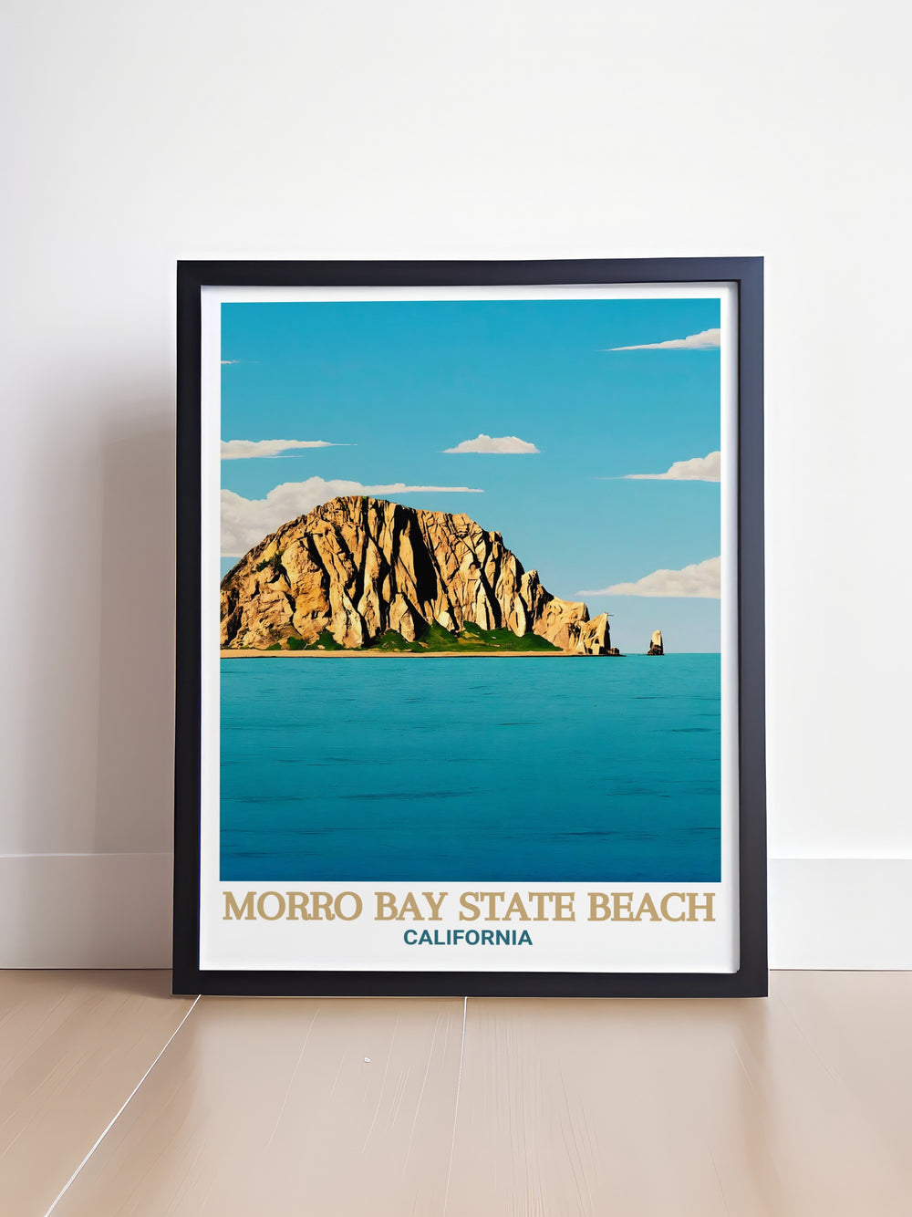 Featuring the vast Morro Bay State Beach and the majestic Morro Rock, this travel print provides a stunning portrayal of Californias coastal landscapes. The artworks vibrant colors and fine details make it a perfect gift for beach lovers and nature enthusiasts.