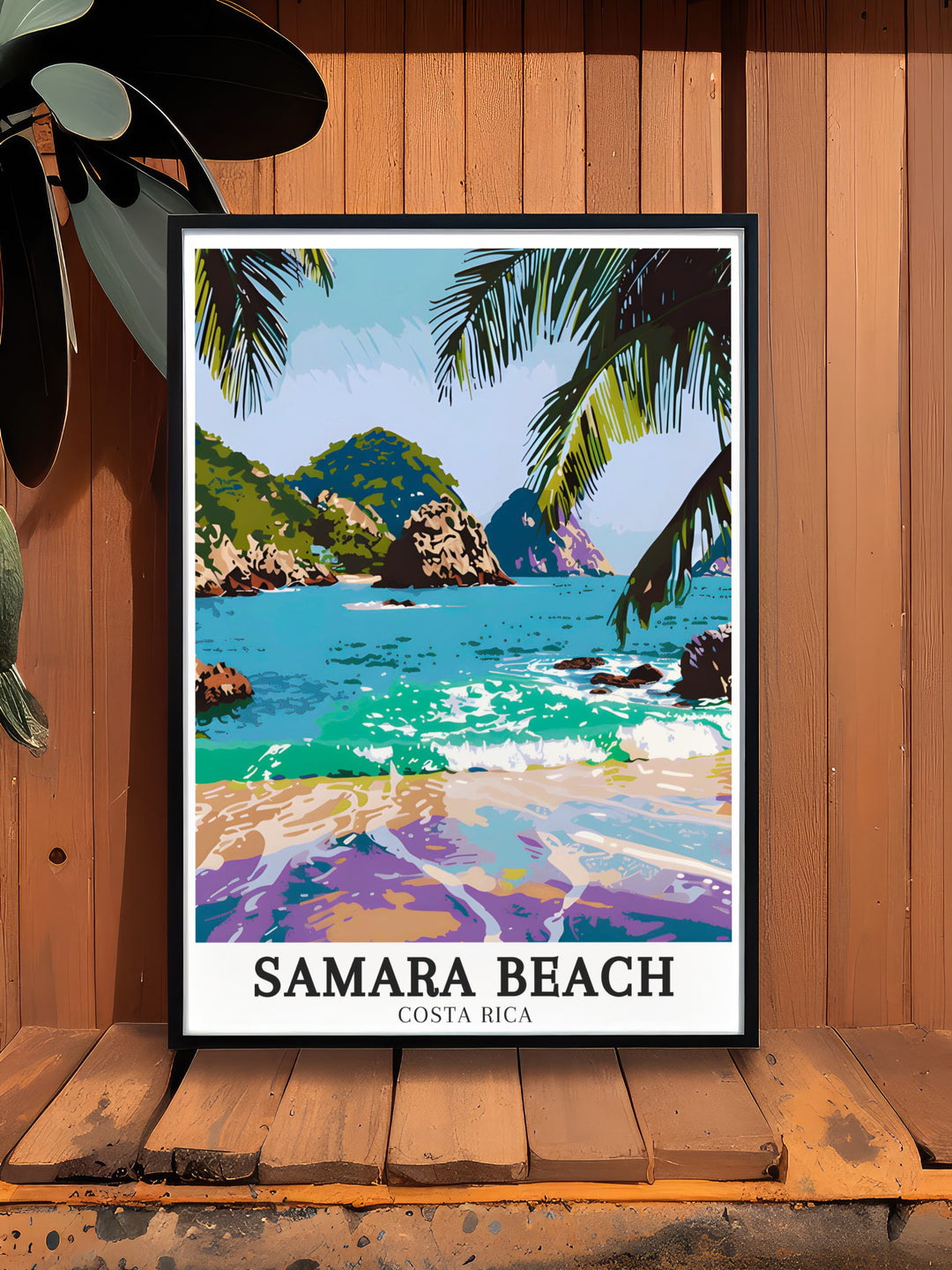 A stunning print of Samara Beach, Isla Chora, and the Whale Tails Rocks, this Costa Rica poster is ideal for those looking to add a serene coastal vibe to their space. Perfect for nature lovers and anyone inspired by Costa Ricas beautiful beaches.