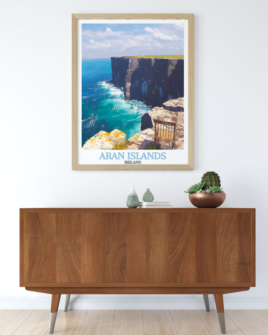 Inishmaan Cliffs modern art print showcasing the rugged beauty of the Aran Islands ideal for enhancing any home decor