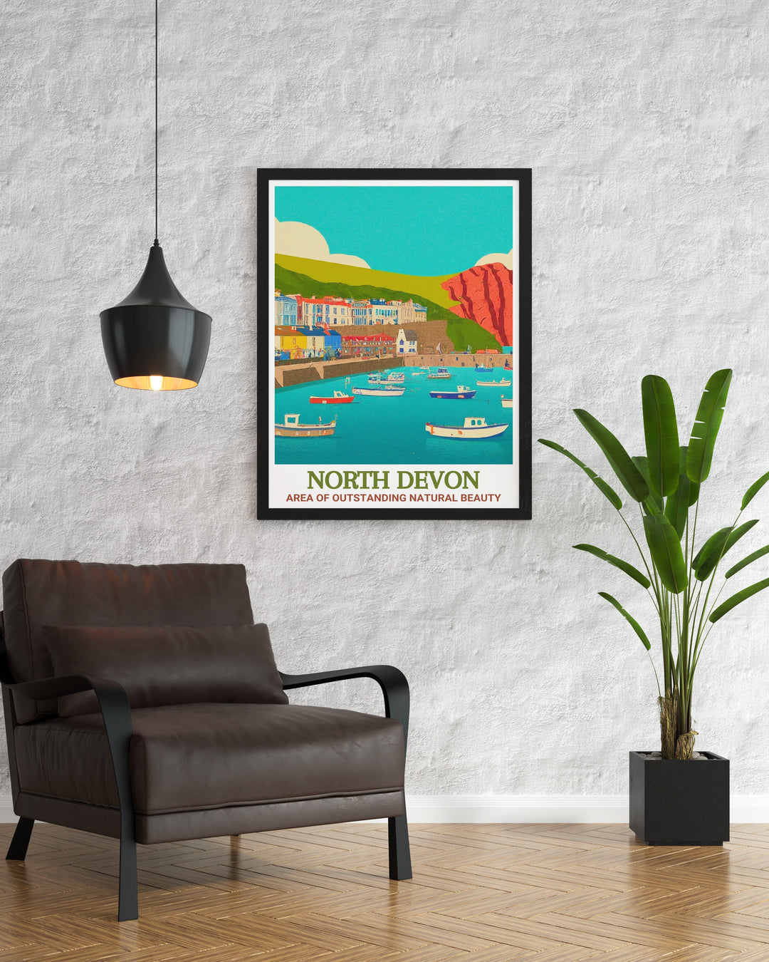 North Devon Vintage Poster offers a nostalgic view of North Devons coastal charm, with its timeless landscapes and historic towns, ideal for lovers of classic travel art.