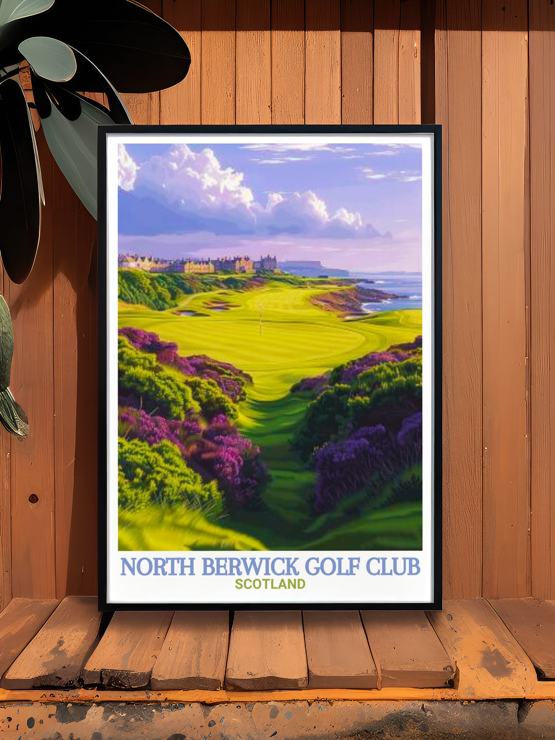 Europe Framed Art featuring a stunning depiction of North Berwick Golf Club along the Scottish coast. The rich history and breathtaking views of this iconic course are beautifully captured in this detailed artwork, ideal for adding a touch of Europes golfing heritage to any space.