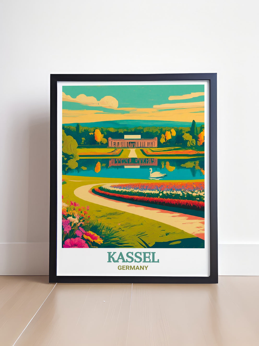 Germany Wall Print featuring the Orangerie in Kassel. This vintage style poster is a charming addition to any home decor, offering a glimpse into the architectural brilliance of one of Germanys most beloved landmarks. The print is perfect for art lovers and travelers alike, making it a thoughtful Germany Gift