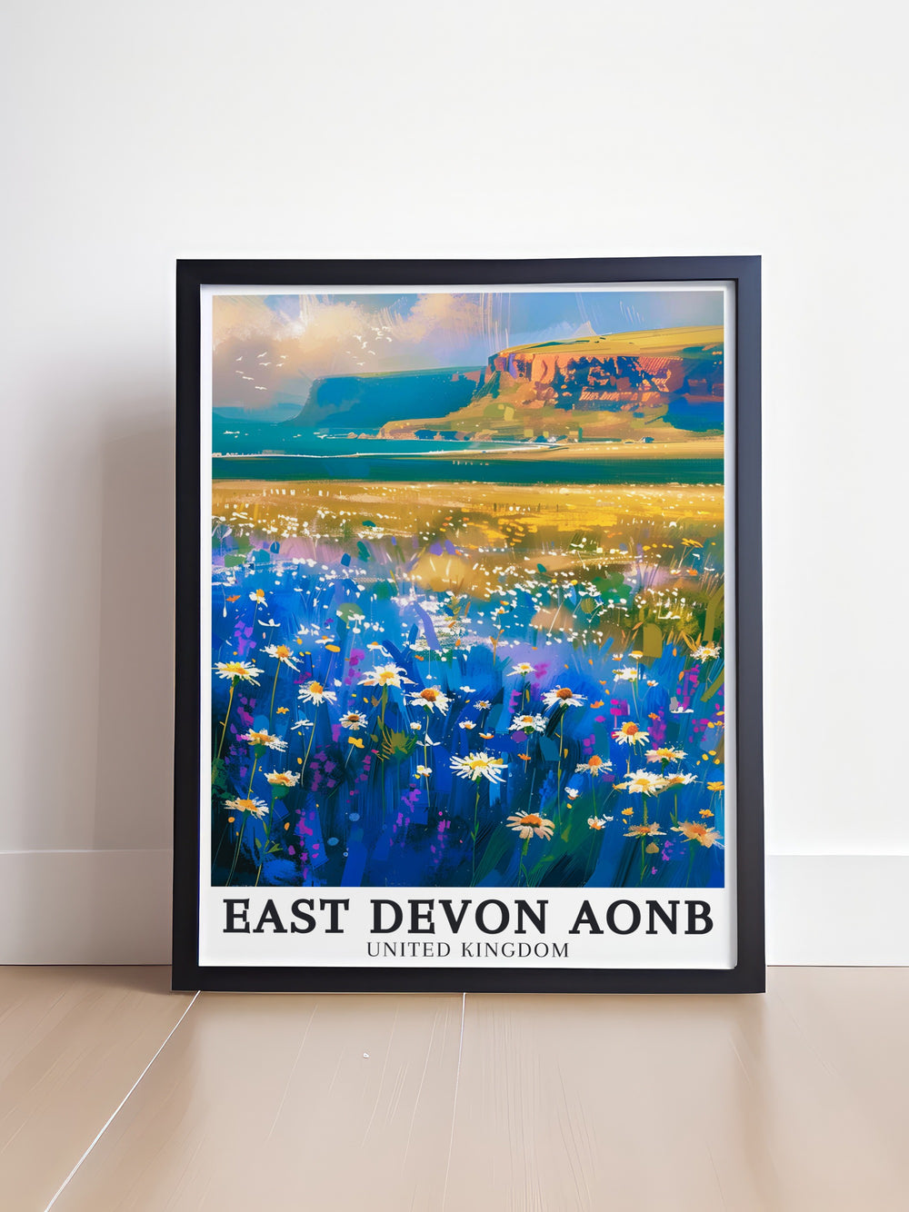 Elegant Pecorama Sidmouth Donkey Sanctuary Framed Print featuring the beloved donkeys in a lush Devon landscape highlighting the beauty of the Blackdown Hills AONB and Devon Heritage Coast perfect for adding a refined touch to any room