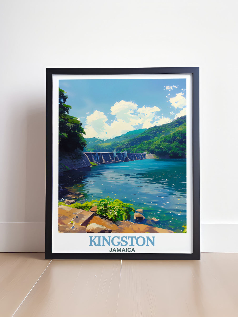 Caribbean decor featuring Kingston wall art and Hermitage Dam modern prints adds a tropical flair to your living room or bedroom combining bold colors and peaceful landscapes to create a unique home decor collection inspired by the beauty of the islands